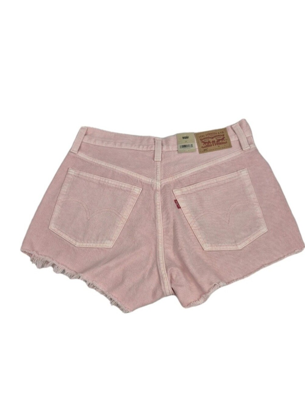 Levi's 501 Denim Shorts Womens Size 28 Pink Button Fly High Rise Cotton 28 - Picture 2 of 10